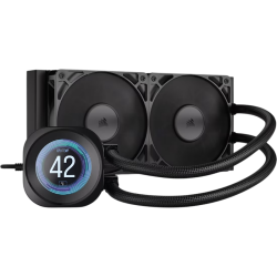 Система жидкостного охлаждения/ Water Cooling System Corsair NAUTILUS 240 RS LCD (240mm, Black/ Fans: 2x120mm, 72.8CFM, 36dBA, 2100RPM/ S: 1851, 1700, AM5, AM4)