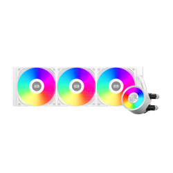 Система охлаждения/ Water Cooling System PCCooler DA360 Pro ARGB WH (300W, 360mm, White, ARGB/ Fans: 3x120mm, 75.8CFM, 33.7dBA, 2200RPM/ Pump height 57mm, 28dBA, 3000RPM, Rad thickness 27mm/ S: 1851, 1700, 1200, 20XX, 115X, AM5, AM4)