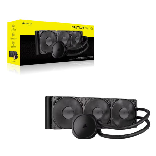 Система жидкостного охлаждения/ Water Cooling System Corsair NAUTILUS 360 ARGB (360mm, Black, Fans: 3x120mm, 72.8CFM, 36dBA, 1700RPM/ S: 1851, 1700, AM5, AM4)