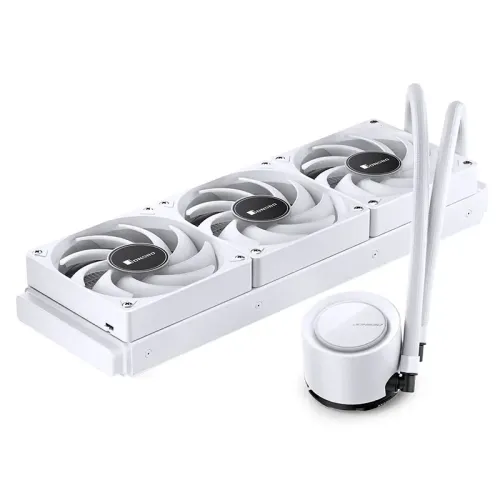 Система жидкостного охлаждения/ Water Cooling System JONSBO TG-360 White (300W, 360mm, White, ARGB/ Fans: 3x120mm, 66.19CFM, 35.4dBA, 1800RPM/ Pump height 72mm, 30dBA, 2400RPM, Rad thickness 27mm/ S: 1700, 1200, 115X, AM5, AM4)