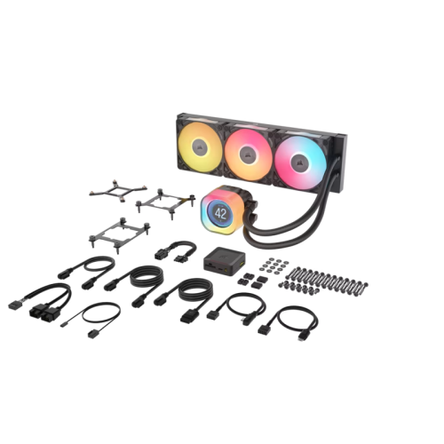 Система жидкостного охлаждения/ Water Cooling System Corsair iCUE LINK TITAN 360 RX LCD (360mm, Black, RGB/ Fans: 3x120mm, 73.5CFM, 36dBA, 2100RPM/ S: 1851, 1700, AM5, AM4)