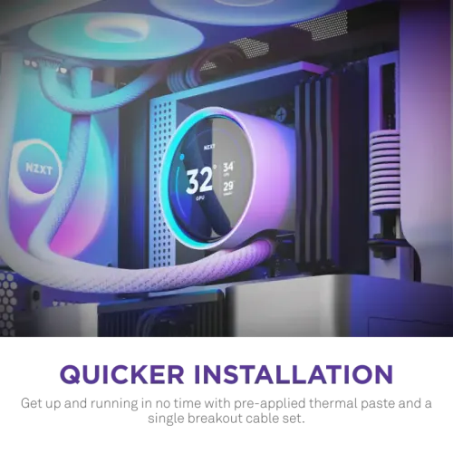 Система жидкостного охлаждения для ПК/ Water Cooling System NZXT Kraken Elite 420 RGB (350W, 420mm, LED temp., White/ Fans: 3x140mm, 98.61CFM, 34.5dBA, 2000RPM/ Pump height 65mm, 2800RPM, Rad thickness 27mm/ S: 1851, 1700, 1200, 115X, AM5, AM4)