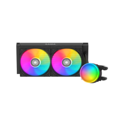 Водяное охлаждение для процессора/ Water Cooling System SAMA L40 Black (240mm, Black, ARGB/ Fans: 2x120mm, 82.79CFM, 29dBA, 2000RPM/ Pump height 52mm, 29dBA, 2500RPM, Rad thickness 27mm/ S: 1851, 1700, 1200, 20XX, 115X, AM5, AM4)