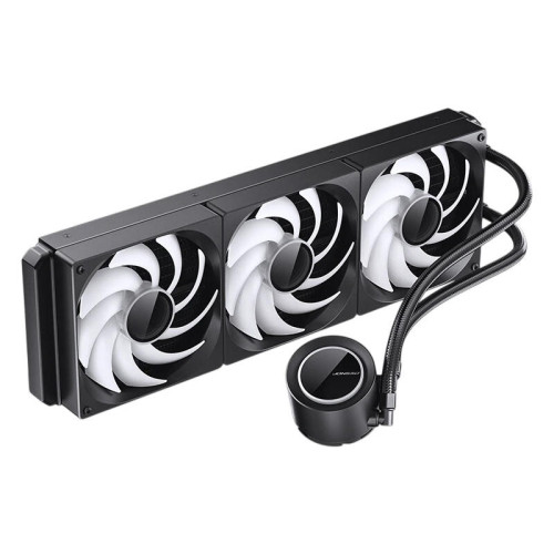 Система жидкостного охлаждения/ Water Cooling System JONSBO TG-420 ARGB Black (300W, 420mm, Black, ARGB/ Fans: 3x140mm, 93.73CFM, 36.2dBA, 1800RPM/ Pump height 54.55mm, 30dBA, 2400RPM, Rad thickness 54.5mm/ S: 1851, 1700, 1200, 115X, AM5, AM4)