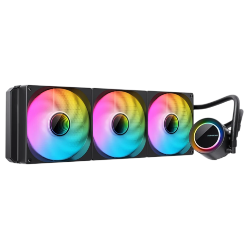 Система жидкостного охлаждения/ Water Cooling System JONSBO TG-420 ARGB Black (300W, 420mm, Black, ARGB/ Fans: 3x140mm, 93.73CFM, 36.2dBA, 1800RPM/ Pump height 54.55mm, 30dBA, 2400RPM, Rad thickness 54.5mm/ S: 1851, 1700, 1200, 115X, AM5, AM4)