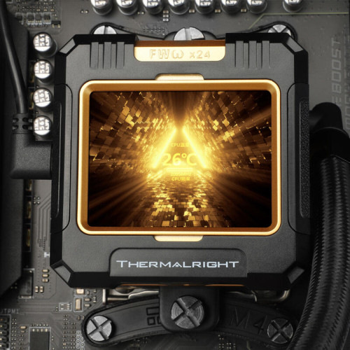 Водяное охлаждение для процессора/ Water Cooling System Thermalright Frozen Warframe 420 ARGB (420mm, LED, Black, ARGB/ Fans: 3x140mm, 88.7CFM, 29.8dBA, 1750RPM/ Pump height 60mm, 23dBA, 3000RPM, Rad thickness 27mm/ S: 1851, 1700, 1200, 115X, 2011, 2066, 