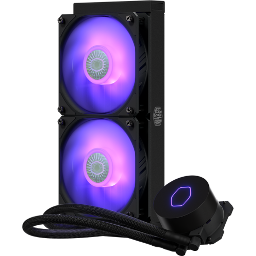 Система охлаждения/ Cooler Master MasterLiquid ML240L V2 RGB (210W, 240mm, RGB, fans: 2x120mm/62CFM/27dBa/1800rpm, 1700/1200/115X/2066/2011-V3/2011/AM5/AM4/AM3/AM3+/AM2/AM2+/FM2/FM2+/FM1)