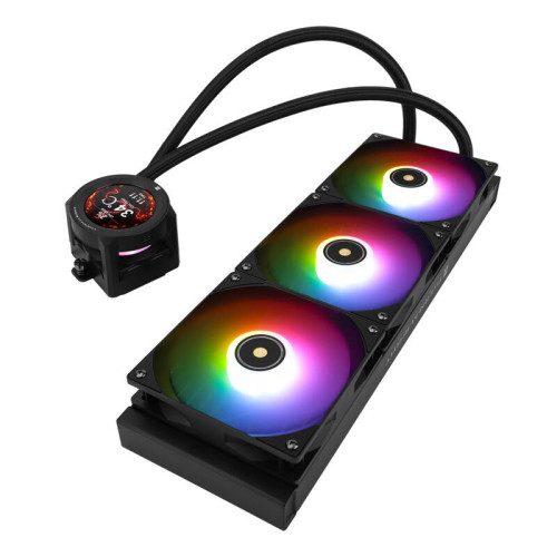 Система жидкостного охлаждения/ Water Cooling System Thermalright Core Vision 360 (360mm, LED, Black, ARGB/ Fans: 3x120mm, 72.37CFM, 27.7dBA, 2000RPM/ Pump height 66mm, Rad thickness 27mm/ S: 1700, 1200, 1851, 115X, 2011, 2066, AM5, AM4)