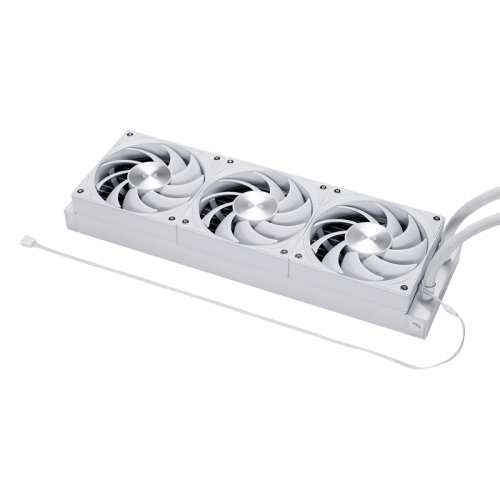 Система охлаждения/ Water Cooling System PCCooler DS360 ARGB Display WH (310W, 360mm, LED, White, ARGB/ Fans: 3x120mm, 90.56CFM, 39.8dBA, 2500RPM/ Pump height 65mm, 15dBA, 2600RPM, Rad thickness 27mm/ S: 1851, 1700, 1200, 115X, AM5, AM4)