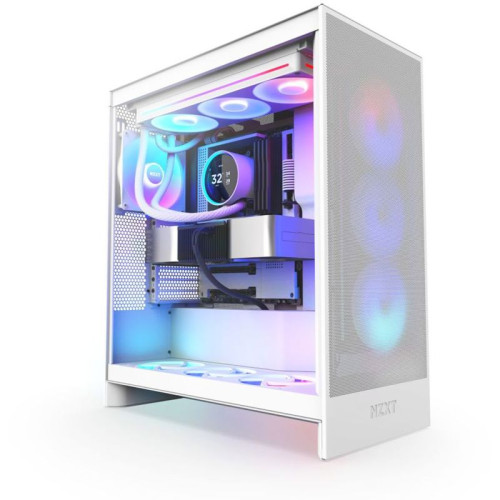 Система жидкостного охлаждения для ПК/ Water Cooling System NZXT Kraken Elite 360 RGB (270W, 360mm, LED temp., White, RGB/ Fans: 1xF360 RGB Core Fan, 75.12CFM, 30dBA, 2400RPM/ Pump height 65mm, 2800RPM, Rad thickness 27mm/ S: 1851, 1700, 1200, 115X, AM5, 
