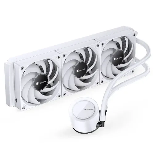 Система жидкостного охлаждения/ Water Cooling System JONSBO TG-360 White (300W, 360mm, White, ARGB/ Fans: 3x120mm, 66.19CFM, 35.4dBA, 1800RPM/ Pump height 72mm, 30dBA, 2400RPM, Rad thickness 27mm/ S: 1700, 1200, 115X, AM5, AM4)
