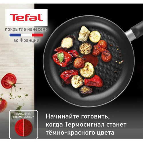 Сковорода/ Сковорода Tefal Easy Plus 04237924 круглая 24см ручка несъемная (с крышкой) черный (9100054100)