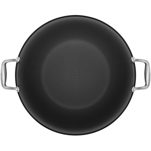 Сковорода ВОК (WOK)/ Сковорода ВОК (WOK) Rondell Elements RDA-114 круглая 32см покрытие: TriTitan ручка несъемная (с крышкой) черный