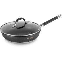 Сковорода/ Сковорода Rondell Stern RDS-092 круглая 24см покрытие: Excalibur ручка несъемная (с крышкой) серый