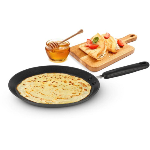 Сковорода блинная/ Сковорода блинная Rondell Pancake frypan RDA-128 круглая 26см покрытие: TriTitan ручка несъемная (без крышки) черный