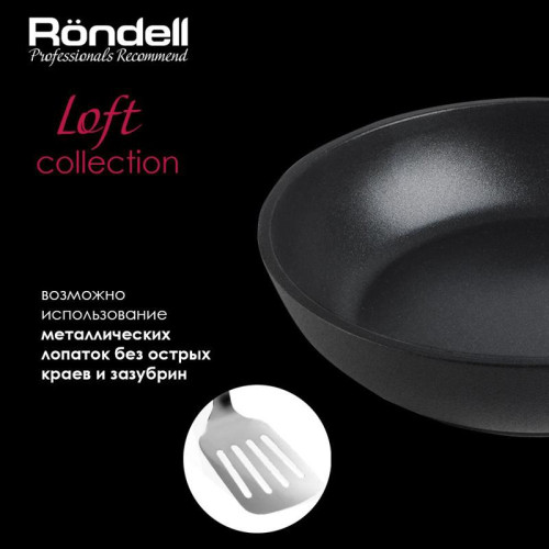 Сковорода/ Сковорода Rondell Loft RDA-1145 круглая 28см покрытие: TriTitan ручка несъемная (без крышки) черный