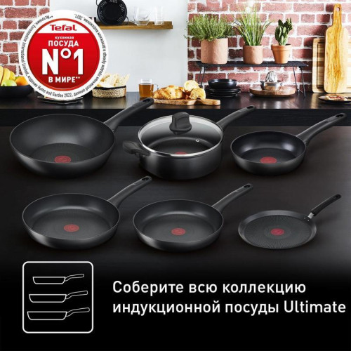 Сковорода/ Сковорода Tefal Ultimate G2680772 круглая 30см ручка несъемная (без крышки) черный (2100118464)