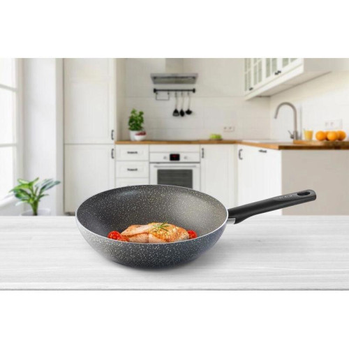 Сковорода ВОК (WOK)/ Сковорода ВОК (WOK) Tefal Natural Cook 04213628 круглая 28см покрытие: Mineralia+ non-stick ручка несъемная (без крышки) серый