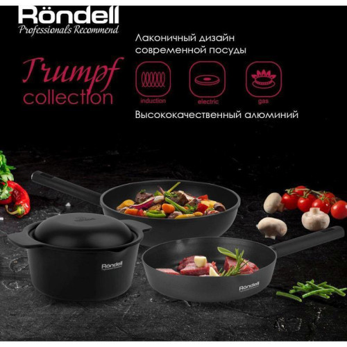 Сковорода/ Сковорода Rondell Trumpf RDA-1341 круглая 20см покрытие: Xylan Plus ручка несъемная (без крышки) черный Сковорода/ Сковорода Rondell Trumpf RDA-1341 круглая 20см покрытие: Xylan Plus ручка несъемная (без крышки) черный
