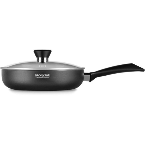 Сковорода/ Сковорода Rondell Arabesco RDA-874 круглая 28см покрытие: Xylan Plus ручка несъемная (с крышкой) серый