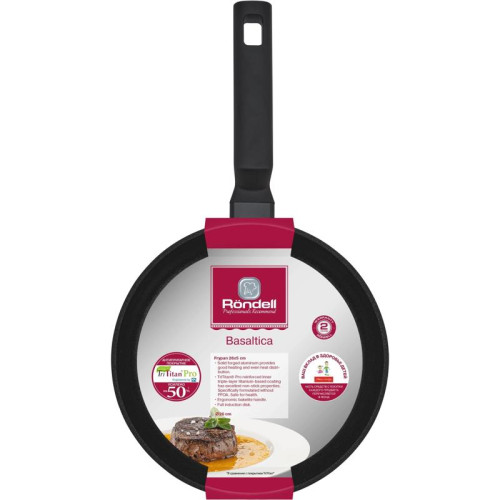 Сковорода/ Сковорода Rondell Basaltica RDA-1841 круглая 26см покрытие: TriTitanPRO ручка несъемная (без крышки) черный