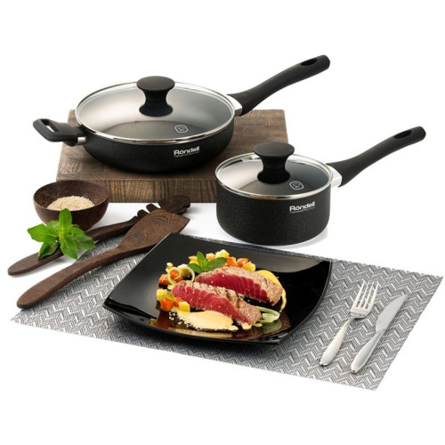 Сковорода/ Сковорода Rondell Infinity RDA-572 круглая 26см покрытие: Xylan Plus ручка несъемная (без крышки) черный