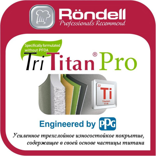 Сковорода/ Сковорода Rondell Basaltica RDA-1841 круглая 26см покрытие: TriTitanPRO ручка несъемная (без крышки) черный