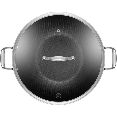 Сковорода ВОК (WOK)/ Сковорода ВОК (WOK) Rondell Elements RDA-114 круглая 32см покрытие: TriTitan ручка несъемная (с крышкой) черный