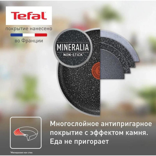 Сковорода блинная/ Сковорода блинная Tefal Rock 04235525 круглая 25см покрытие: Mineralia ручка несъемная (без крышки) черный
