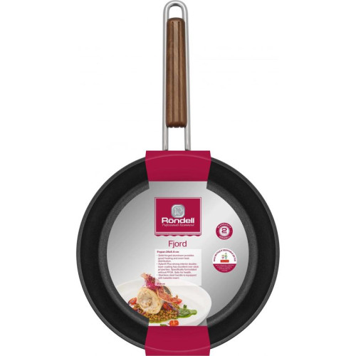 Сковорода/ Сковорода Rondell Fjord RDA-1795 круглая 26см покрытие: Xylan Plus ручка несъемная (без крышки) черный