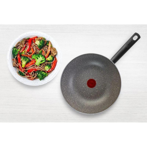 Сковорода ВОК (WOK)/ Сковорода ВОК (WOK) Tefal Natural Cook 04213628 круглая 28см покрытие: Mineralia+ non-stick ручка несъемная (без крышки) серый