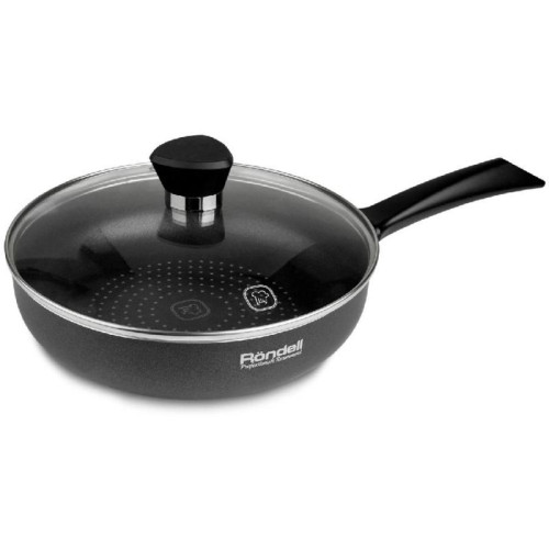 Сковорода/ Сковорода Rondell Arabesco RDA-874 круглая 28см покрытие: Xylan Plus ручка несъемная (с крышкой) серый