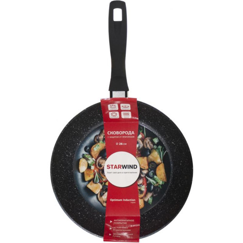 Сковорода/ Сковорода Starwind Optimum induction SW-OPI2026 круглая 26см покрытие: Xylan Plus ручка несъемная (без крышки) черный