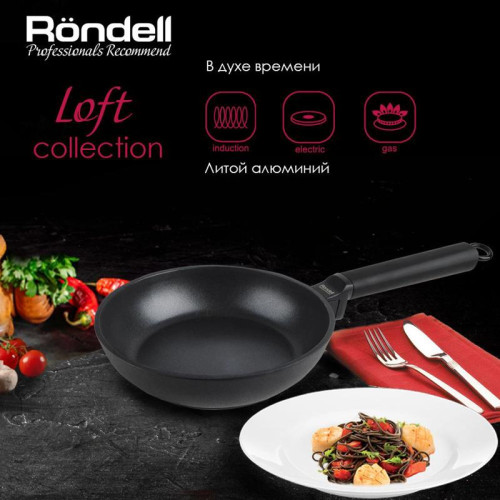 Сковорода/ Сковорода Rondell Loft RDA-1145 круглая 28см покрытие: TriTitan ручка несъемная (без крышки) черный