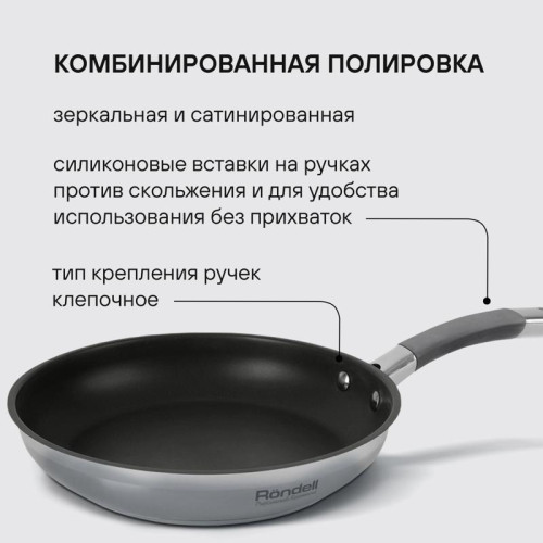 Сковорода/ Сковорода Rondell Flamme RDS-1674 круглая 26см покрытие: Eclipse ручка несъемная (без крышки) стальной