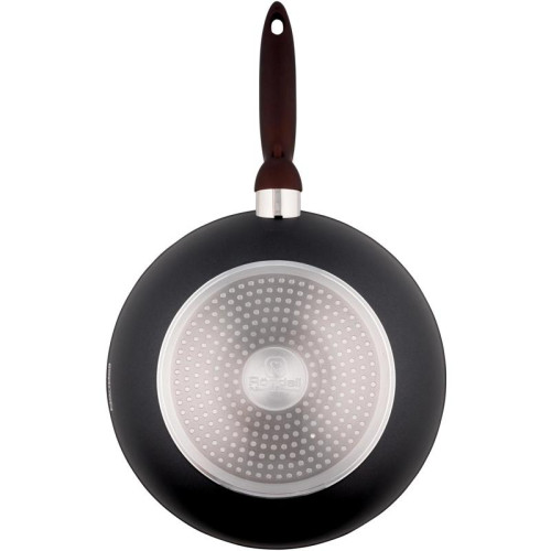 Сковорода ВОК (WOK)/ Сковорода ВОК (WOK) Rondell Tierno RDA-1581 круглая 28см покрытие: Xylan Plus ручка несъемная (с крышкой) черный