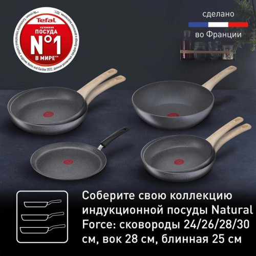 Сковорода/ Сковорода Tefal Natural Force G2660572 круглая 26см ручка несъемная (без крышки) серый (2100118264) Сковорода/ Сковорода Tefal Natural Force G2660572 круглая 26см ручка несъемная (без крышки) серый (2100118264)