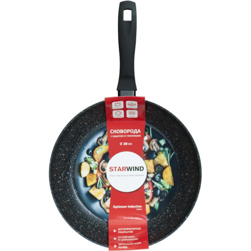 Сковорода/ Сковорода Starwind Optimum induction SW-OPI2028 круглая 28см покрытие: Xylan Plus ручка несъемная (без крышки) черный