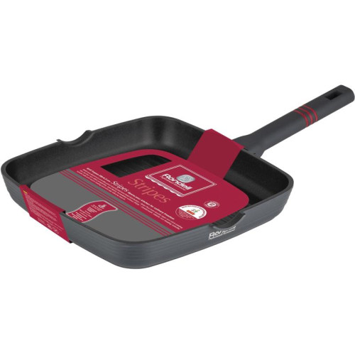 Сковорода/ Сковорода Rondell Stripes RDA-1616 квадратная 28см покрытие: Xylan Plus ручка несъемная (без крышки) серый