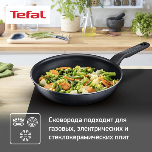 Сковорода/ Сковорода Tefal Force 4218022 круглая 22см покрытие: антипригарное ручка несъемная (без крышки) черный (9100048314)
