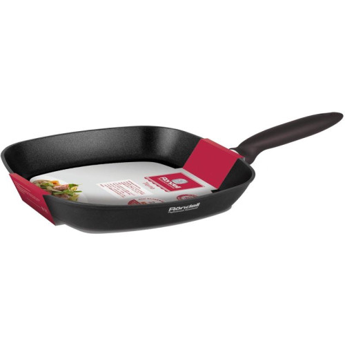 Сковорода-гриль/ Сковорода-гриль Rondell Tierno RDA-1579 квадратная 28см покрытие: Xylan Plus ручка несъемная (без крышки) черный