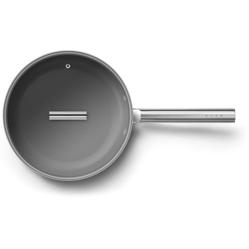 Посуда SMEG/ Сковорода 28 см, черная