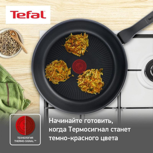 Сковорода/ Сковорода Tefal Force 4218022 круглая 22см покрытие: антипригарное ручка несъемная (без крышки) черный (9100048314)