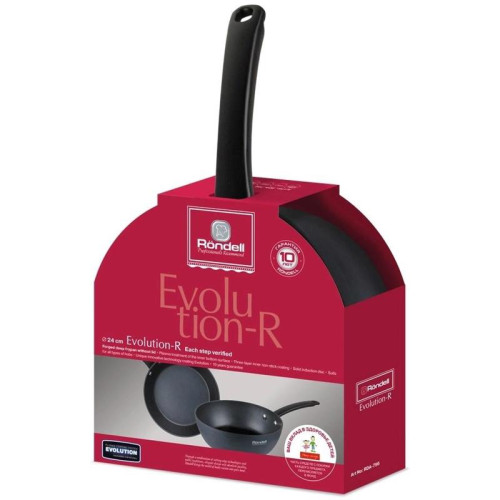 Сковорода/ Сковорода Rondell Evolution-R RDA-796 круглая 24см покрытие: Evolution ручка несъемная (без крышки) графитовый