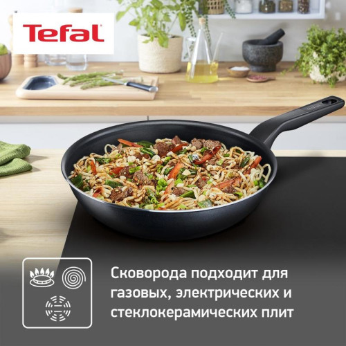 Сковорода ВОК (WOK)/ Сковорода ВОК (WOK) Tefal Force 4218628 круглая 28см покрытие: антипригарное ручка несъемная (без крышки) черный (9100048319)