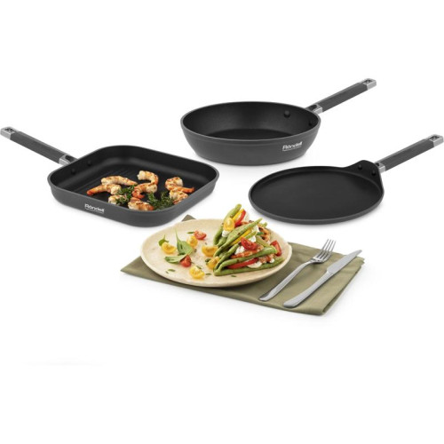 Сковорода/ Сковорода Rondell Stolz RDA-1764 круглая 20см покрытие: Xylan Plus ручка несъемная (без крышки) серый