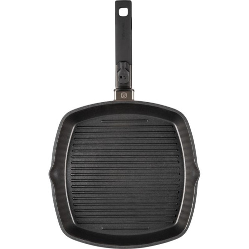 Сковорода-гриль/ Сковорода-гриль Rondell Praline RDA-1567 квадратная 28см покрытие: Xylan Plus ручка съемная (без крышки) коричневый