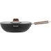 Сковорода ВОК (WOK)/ Сковорода ВОК (WOK) Rondell Fjord RDA-1800 круглая 28см покрытие: Xylan Plus ручка несъемная (с крышкой) черный
