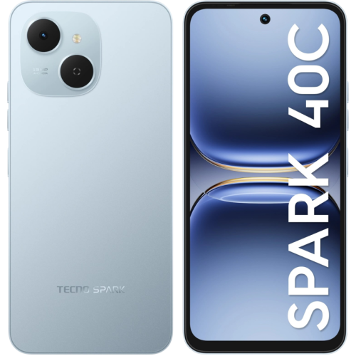 Смартфон Tecno Spark 40C 128Gb 8Gb голубой моноблок 3G 4G 2Sim 6.67