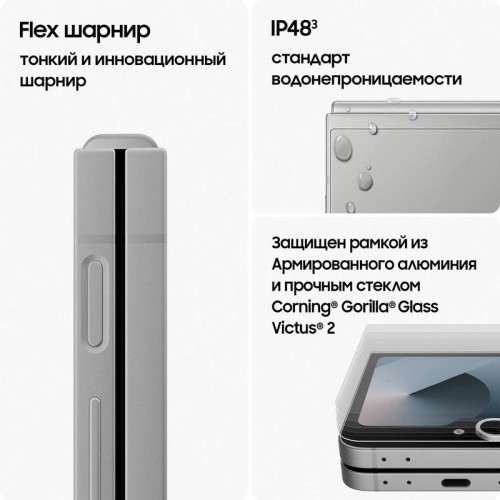 Смартфон Samsung SM-F741B Galaxy Z Flip 6 256Gb 12Gb серый раскладной 3G 4G 1Sim 6.7